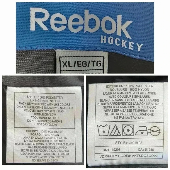 Mid-2000s Reebok Hockey Warm-Up Jacket Men’s XL Rbk Windbreaker Black Unworn - Picture 15 of 15